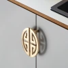 New Chinese-style wardrobe door handles, golden cabinet door handles, drawer shoe cabinet handles, long handles, double-fitting furniture hardware details Picture